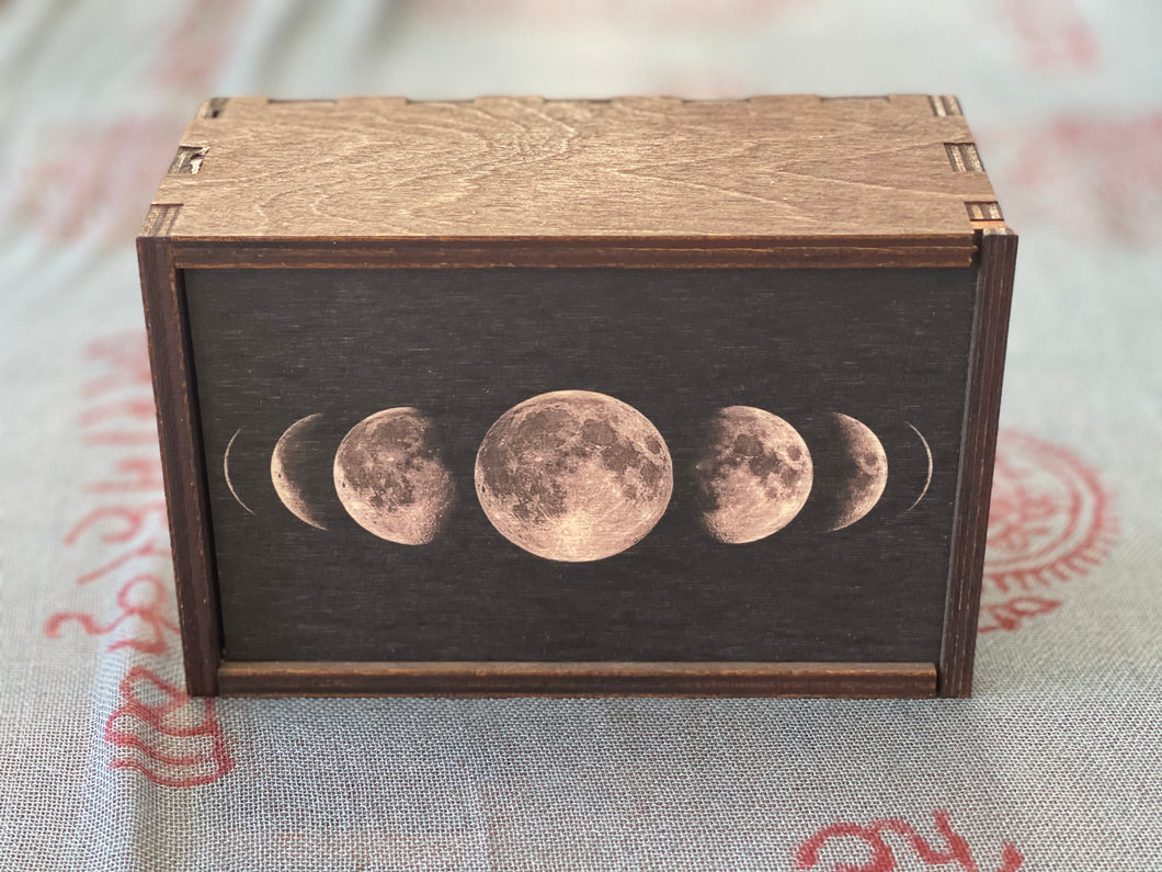 Moon Phases Full Color Tarot Card/Stash Box