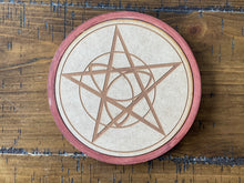 Load image into Gallery viewer, Celtic Pentacle Wood Crystal Grid
