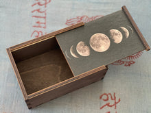 Load image into Gallery viewer, Moon Phases Full Color Tarot Card/Stash Box
