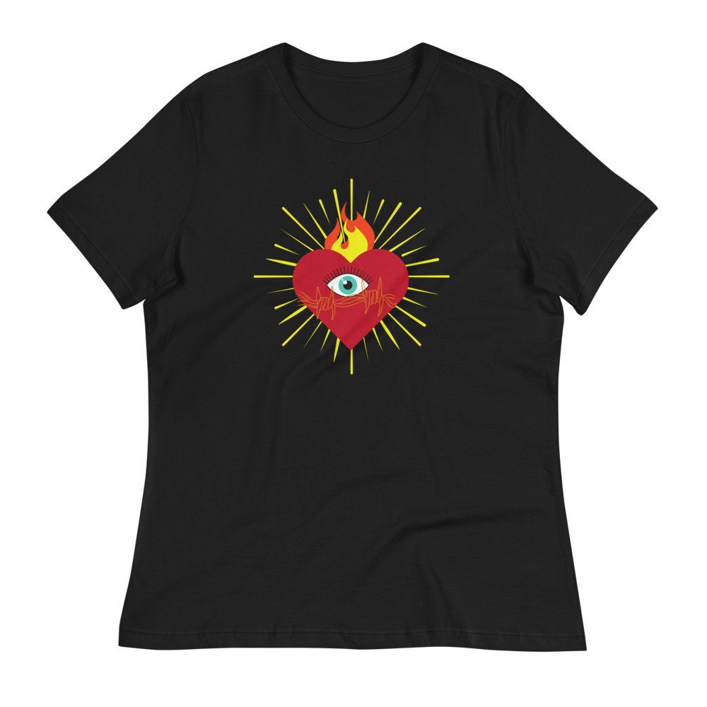 Sacred Heart Evil Eye Women's Relaxed T-Shirt